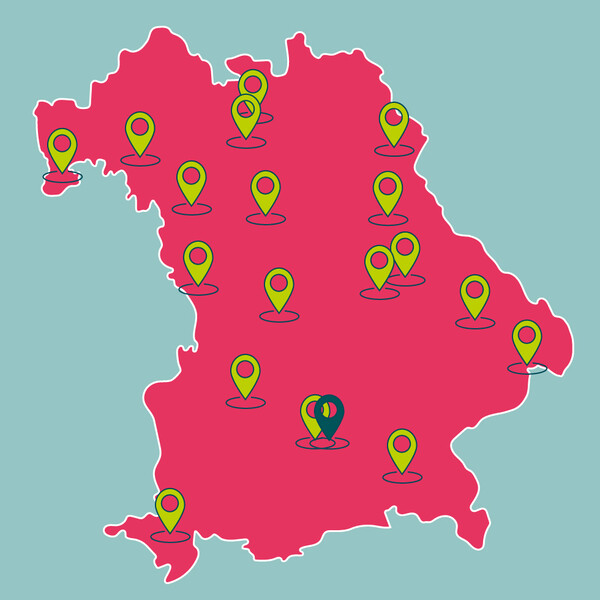 Karte der Einsatzstellen in Bayern
